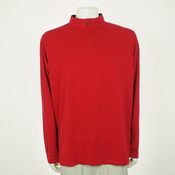 Tasc Performance Other - Tasc Performance Pullover Golf Shirt Mens 2XL XXL Red Bamboo Blend 1/4-Zip Mock